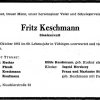 Keschmann Fritz 1902-1961 Todesanzeige